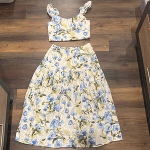 Abercrombie & Fitch Floral Two-Piece Set with Blue and Green Accents